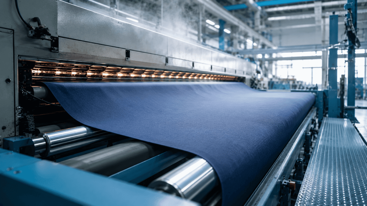 How to apply durable water repellent — fabric running through a pad-dry-cure stenter line